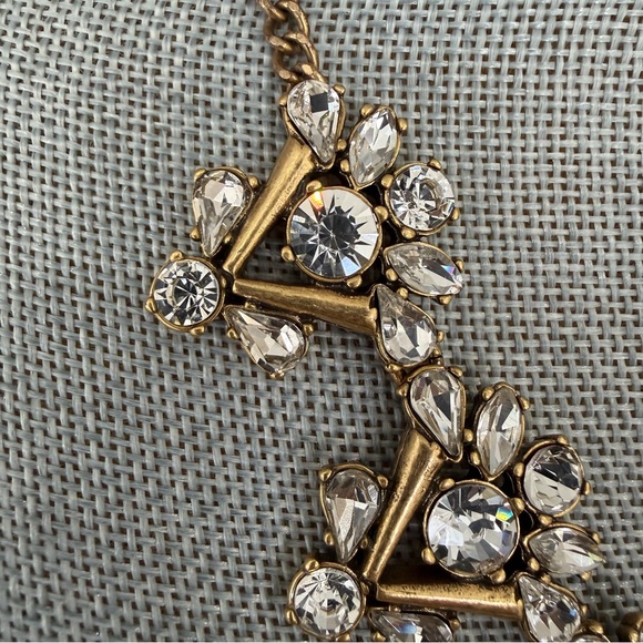 J Crew Art Deco Crystal Statement Necklace - Picture 5 of 8